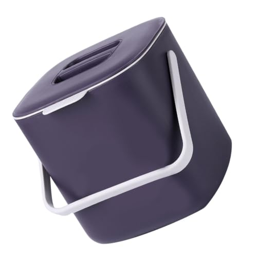 Caneca de basura plástica portátil con tapa y asa