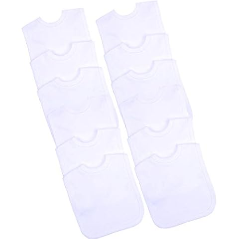 BabyPrem Pack of 12 Soft Cotton Bibs Cover