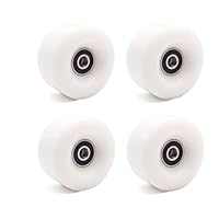 4 Pcs Double-Row Roller Skates Accessories, Quad Skate Replacement, Skateboard Wheels with Bearings, Roller Skates Wheels 58*32mm, PU Wear-Resistant Wheels for Double Row Skate Skateboard (White)