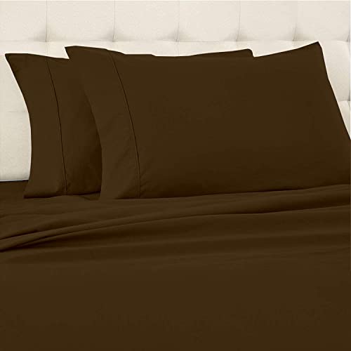 Image of Pillow Cover Pack of 2 - Microfiber 1800 Series Count Chocolate Solid Color 18X28 Inch Soft Feel