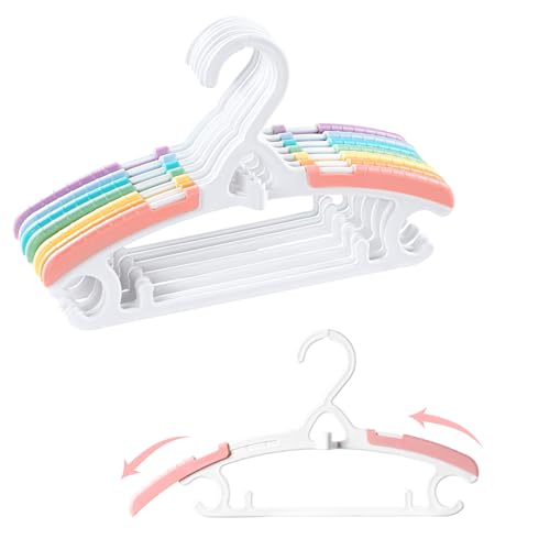 Mopall Non-Slip Baby Hangers For Nursery Closet 14 Pack Rainbow Color, Children'S Newborn Hangers 11-14 Inch Adjustable Size, Heavy-Duty And Space-Saving For Newborn Toddler Infant Clothing cover