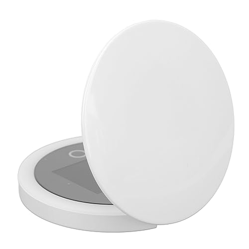 Espejo Cosmético UV,Espejo de Aumento 2X de Doble Cara de Mano con Cámara UV,Diseño de Espejo Compacto para Prueba de Protección Solar,Espejo de Tocador Recargable de 3,8 Pulgadas