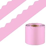 DMJUNCONG 68.9 Feet Pink Bulletin Board Border Scalloped Bulletin Board Trim for Classroom Decoration,Bedroom Wall Decoration,Home Decoration,Birthday Party Decorations