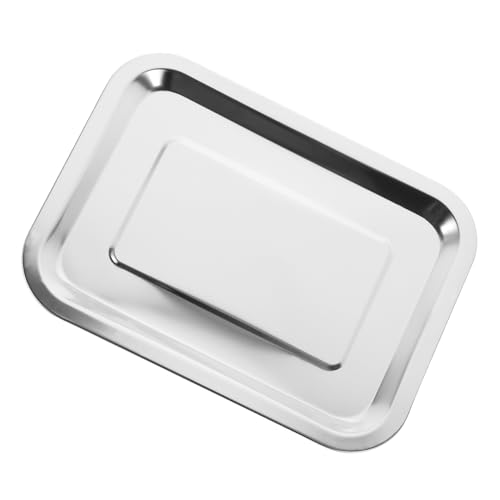 SOLUSTRE Stainless Steel Bbq Plate Deep Edged Toaster Oven Tray for Multi Use for Grilling Baking Serving Snacks Desserts Material