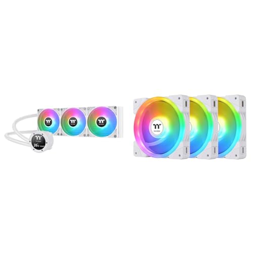Image of Thermaltake 360mm AIO Liquid CPU Cooler and 120mm ARGB Case Fans Bundle - 27mm Slim Radiator - 2000 RPM Fans - Desktop Compatible - Cooling System