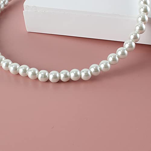 6Mm Simulated Glass Pearl Necklace 16Inch Strand Pearl Jewelry #TOP4