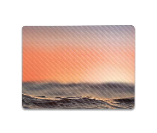 Image of MightySkins Carbon Fiber Skin Compatible with Microsoft Surface Laptop Go 3 (2023) Full Wrap Kit - Sunset Sea | Protective, Durable Textured Carbon Fiber Finish | Made in The USA