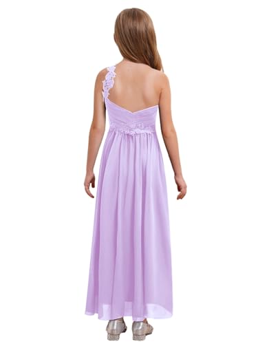 Choomomo Girls Special Occasion Dress One Shoulder Chiffon Junior Bridesmaid Wedding Flower Girl Dress4