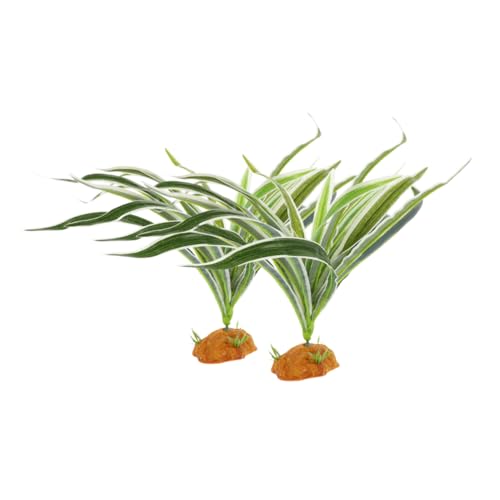 Garneck 2pcs Simulation Plant Decor Fake Plant for Terrarium Reptile Habitat Accessory