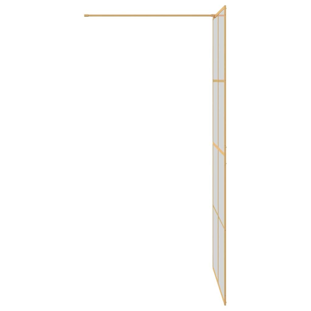 vidaXL Parete Doccia Walk-in Oro 100 x 195 cm vetro temperato