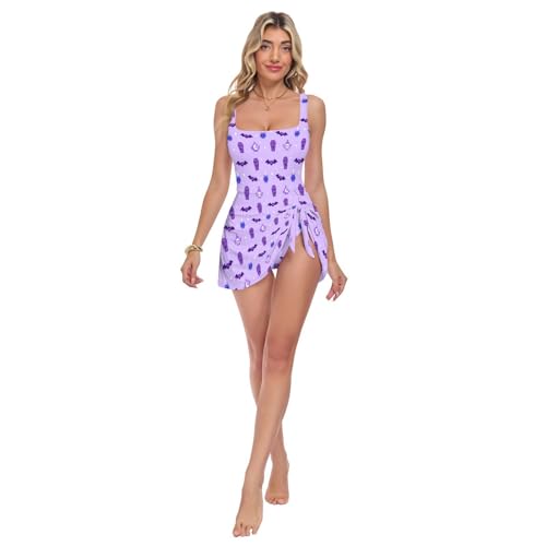 Maillot de bain une pièce pour femme motif gribouillage artistique