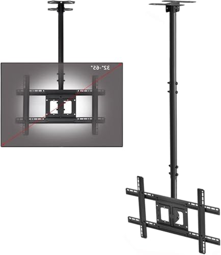 Support TV au plafond orientable pour éviter les reflets sur écran plat de 32 à 75 pouces