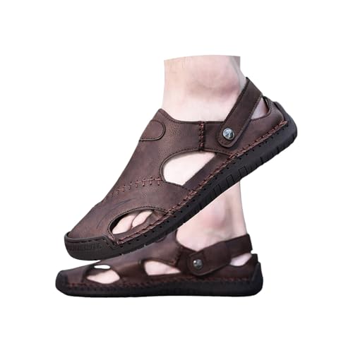 Sandales sport homme cuir bout fermé chaussures outdoor plates