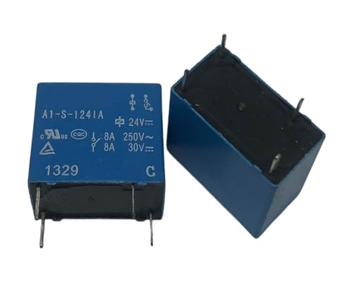 Relé A1-S-124IA de 24V y 8A con 4 pines para circuitos impresos PCB