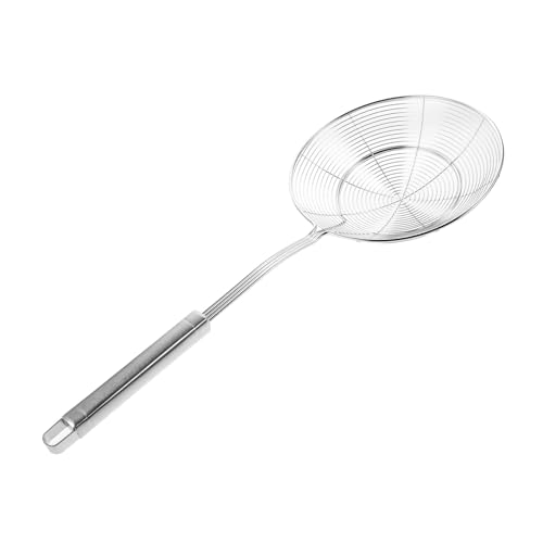 BESTonZON 2個ステンレス製穴あきスプーン 揚げ物 火鍋 麺類用 油切りストレーナー 持ちやすいハンドル 吊り穴付き キッチン作業効率化の多機
