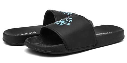 Image of INMINPIN Kids Boys Girls Slides Sandals Beach Pool Shower Shoes | lightweight, easy to clean paired with shorts,T-shirts,jeans,a short skirt for swimming pool,beach,bathroom