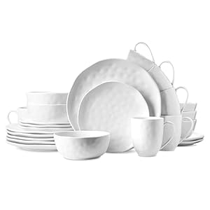 Stone lain Ivy Porcelain Dinnerware Set, 24-Piece Service for 6, White