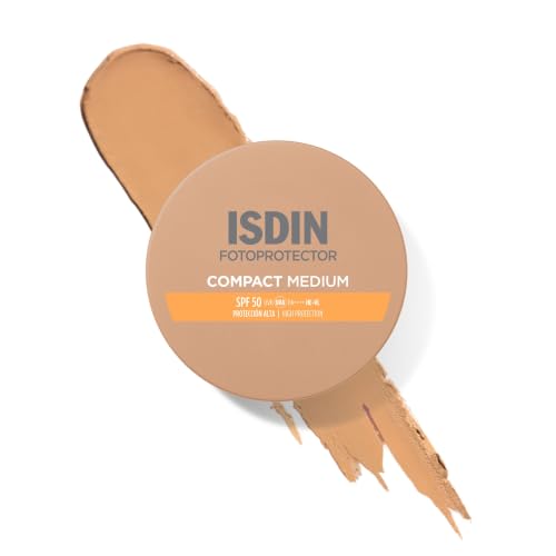 ISDIN Compact Medium SPF 50 Protección Solar Facial con Color, Cubre Imperfecciones y Aporta un Tono Natural 10G
