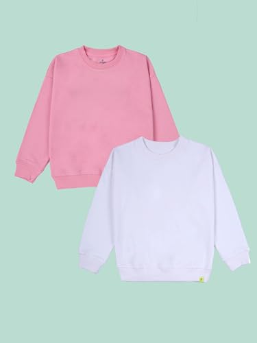 Image of KiddoPanti Boys Solid Round Neck Full Sleeve Fleece Sweatshirt | 60% Cotton 40% Polyester | Soft Warm Winter Pullover | Ribbed Cuffs & Hem | Casual Winter Sweatshirt for Kids