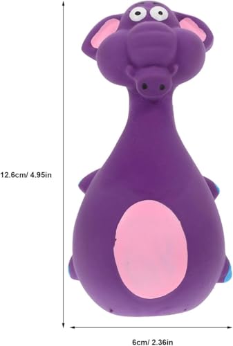 Image of PetVogue Rubber Squeaky Chew Toy for Small Dogs and Cats, 12cmL Purple Elephant Kitten and Puppy chew Toy