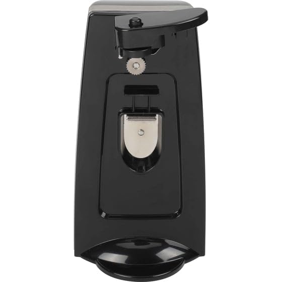 Electric Can Opener with Knife Sharpener, Bottle Opener, Removable Cutting Lever, Black, 70W