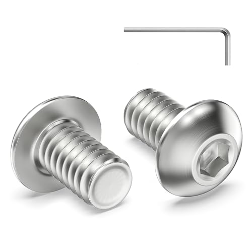 Zuyya 60 viti a testa bombata M5 x 8 mm, viti a testa bombata a esagono incassato M5, in acciaio inox, filettatura completa con chiusura a esagono incassato