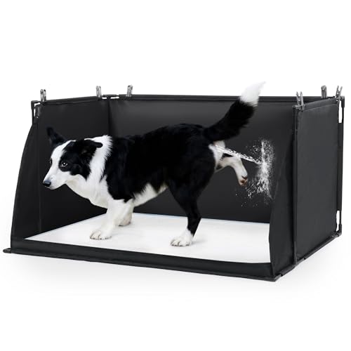 MABOZOO Dog Pee Pad Holder with High Walls, Foldable Dog Litter Box Pee Shields Indoor Dog Potty for...