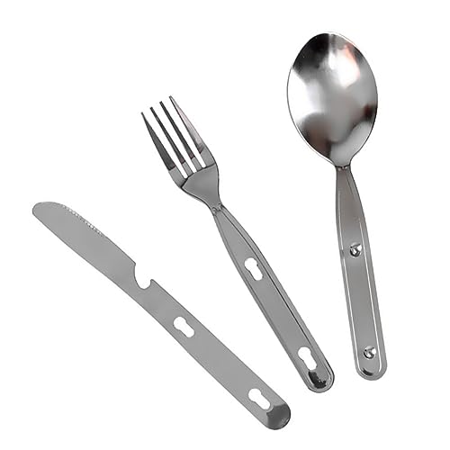 SUPVOX 耐久性フォークスプーン 露?餐具 ミング用食器 アウトドア プ用多機能カトラリー 食洗機対応