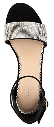 Image of LONDON FOG Women's Nikki Low Two Piece Block Heel Dress Shoe Ladies Ankle Strap Pump Sandal
