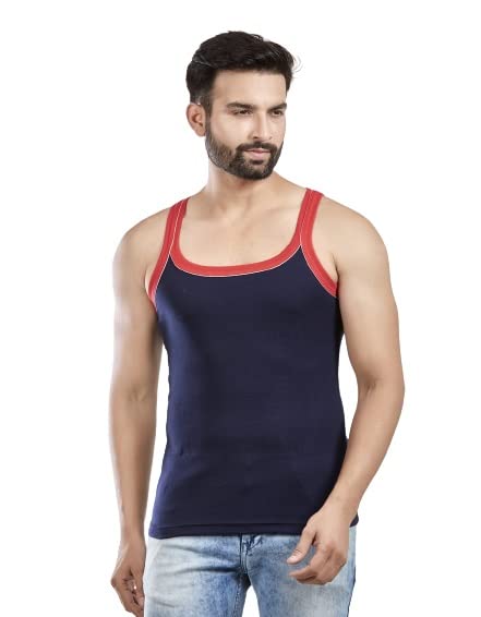 poomex Men's Elegant Gym Cotton Vest - Pack of 5 (Multicolor & Assorted)-picture-27