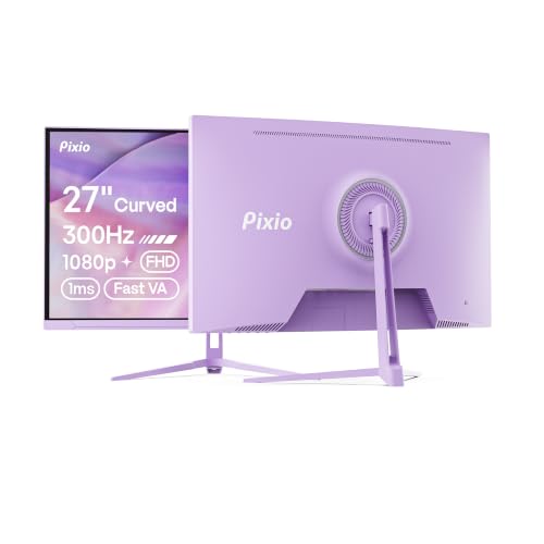 Image of Pixio PXC279 Wave Purple 27 inch 300Hz Refresh Rate FHD 1080p Resolution 1650R Curved Fast VA Panel 1ms GTG Response Time Adaptive Sync HDR Curved Gaming Monitor