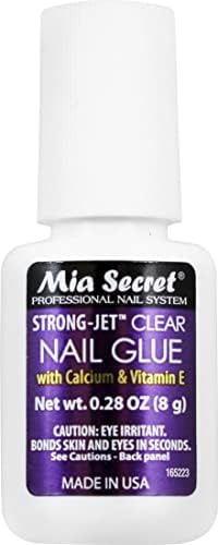Mia Secret Strong-Jet Clear Brush-On Nail Glue 8g Professional Brush-On Nail Adhesive, Fast-Drying, Long-Lasting Hold for Press-On Nails, Tips & Nail Art
