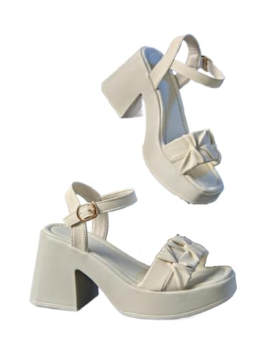 Women's Fashionable Cross Strap Heeled Sandals Trending Shoes Casual Comfortable High Heel Sandals for Daily Wear Trendy All-match Platform Slides Summer Dress Shoes No Slip Sole Cruise Vacation