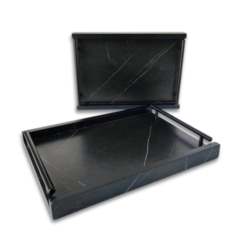 Opiniones y reviews de Charola , tabla con los diez mejores. 47 Argento Muebles | Set 2 Bandejas Charolas de Servicio Duo | Servir Cafe, té, Alimentos | Decorativas | Multiusos | Rectangulares | con asa Acero Inoxidable | Minimalistas....