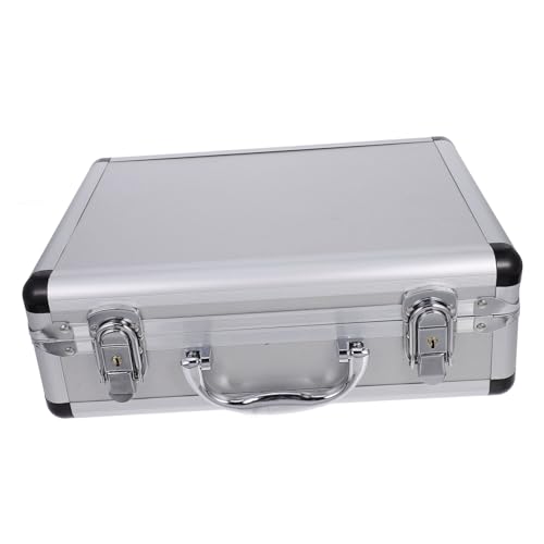 Uonlytech 1 Caja Caja De Almacenamiento De Herramientas Tapa Cesta De Almacenaje Caja De Herramientas Acolchada Compartimiento Tecnología Aleación De Aluminio Silver