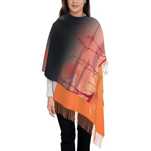 Écharpe d'hiver flamants roses pour homme et femme en noir