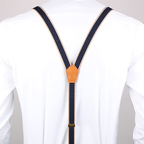 Mens Bretels Bretels - Verstelbare Maat Elastische Y Terug Stijl Bretels 3 Metalen Clip Elastische Bretels Mannen Bretels Zwarte Bretels Retro Stijl Mens Bretels Voor Broek - Afbeelding 6