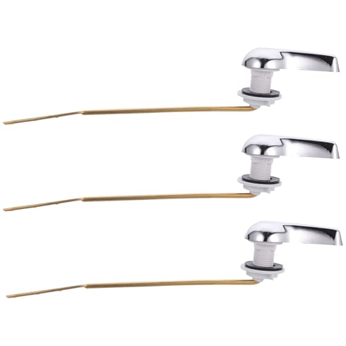 Yardenfun 3個 銅製フロントマウントトイレハンドル 耐久性のある便器交換レバーハンドル 設置可能 快適操作 水洗トイレタンク部品交換用