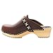Bjork Pixie Low-Heel Wooden Swedish Clog Sandals (EU-37, Brown Oiled)