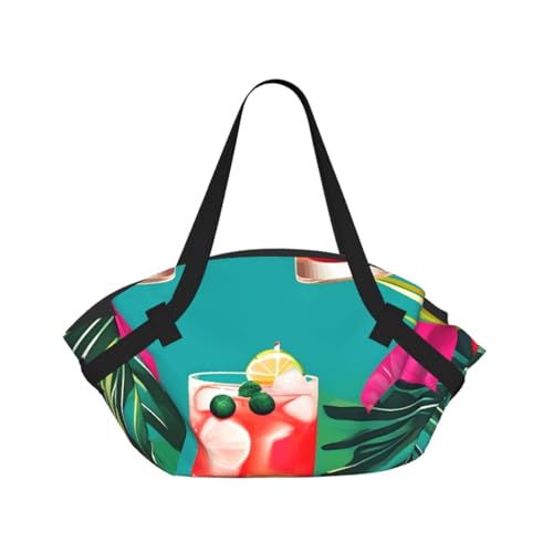 Sac de camping pliable imprimé tropical et grand sac de voyage