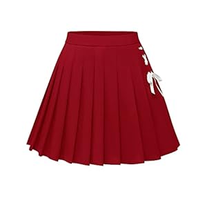 Dressystar Rekbare plooirok voor dames, A-lijn, schoolmeisjes, skaters, tennis, rok, zijdelingse vetersluiting