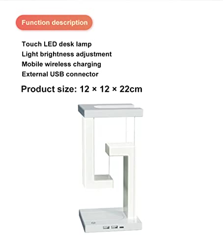 Luminária de mesa, suspensão anti-gravidade carregador sem fio, lâmpada de LED com função de carrega