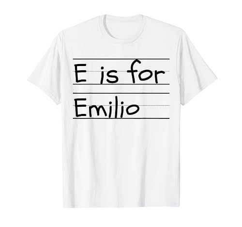 Personalizado E is for Emilio Name Student Kindergarten Camiseta