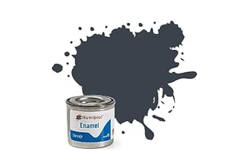 Humbrol Model Paint - AA1506 No 32 Dark Grey - Matt - Tinlet No 1 (14ml), Enamel Paints for Models, Plastic, Metal, Wood, Glass, Ceramics and More, Enamel Touch Up Paint - Hobby Paint for Craft Kits