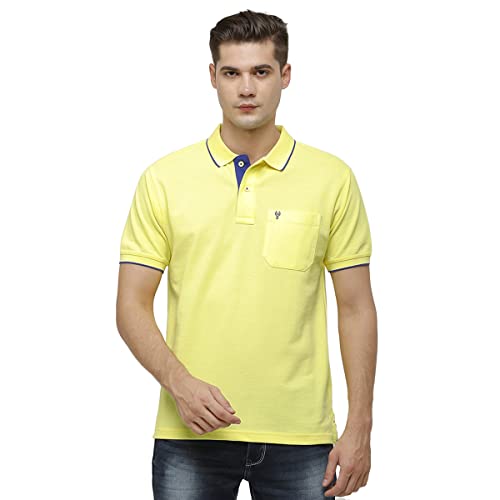 Image of Classic Polo Mens Cotton Blended Solid Half Sleeve Regular Fit Polo Neck T-Shirt
