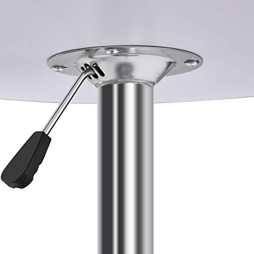 Yaheetech Height Adjustable Round Pub Table Counter Bar Mdf Top Table 360 Degree Swivel Bar Tables Tall Cocktail Tables Bistro Table, Mahogany #TOP6