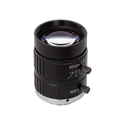 Arducam Telephoto C-Mount Lens for Raspberry Pi HQ Camera, 50mm Focal Length with Manual Focus and Adjustable Aperture, Industrial Telephoto Lens