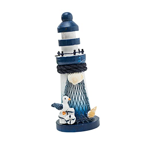 Amosfun Phare Bois Style Méditerranéen Décoration Intérieure Statue de Phare Miniature Ornement de Decoration Style Aléatoire