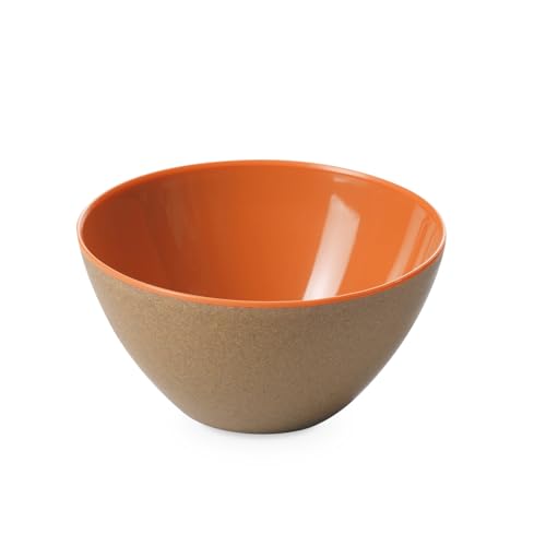 Omada Design - Ciotola cucina da 1,5 lt - Contenitore in plastica e legno - Durevole e infrangibile - Made in Italy - Linea Ecoliving - Arancione
