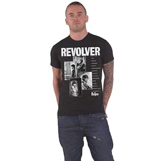 The Beatles T-shirt Revolver Tracklist Band Logo Nue Officiel Homme Noir - Les Beatles, Paul McCartney, John Lennon, RIngo Starr, George Harrison